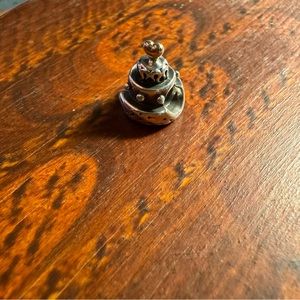 Pandora 14k and Silver Wedding Cake Charm